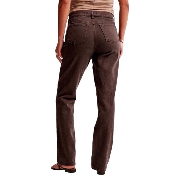 ABERCROMBIE & FITCH 90's Relax Jeans Women 25 Curve Love Brown Straight Cowgirl - Picture 3 of 11